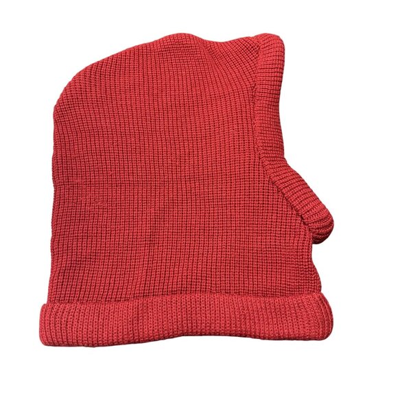 Bogner Red Knitted Wool Acrylic Winter Hoodie/Scarf Pullover Balaclava One Size - Picture 4 of 7